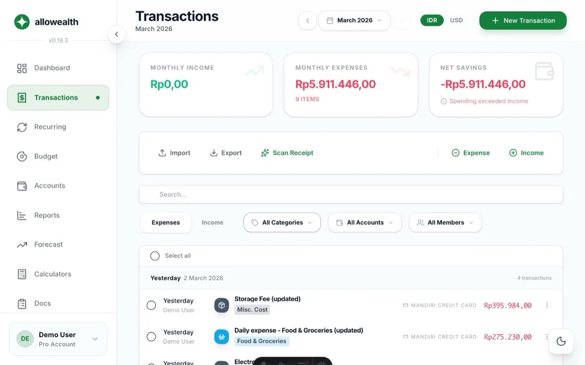 allowealth Transactions